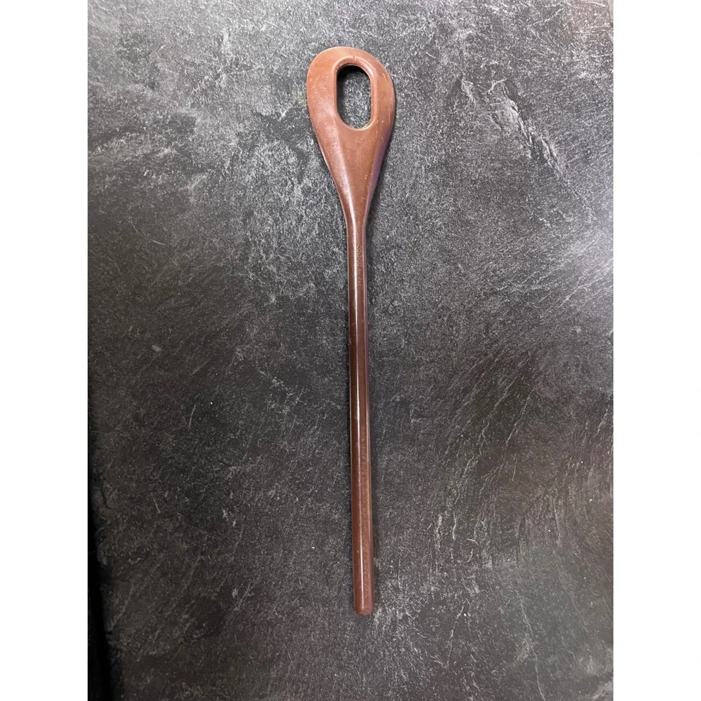 Vintage Copco No 848 Brown Melamine Slotted Mixing Spoon Made in USA Retro MCM‎